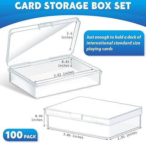 Miniatura 9 de Vicenpal Caja de cartas de juego de 60 piezas, funda transparente para tarjetas, organizador de almacenamiento de tarjetas, estuche de plástico para