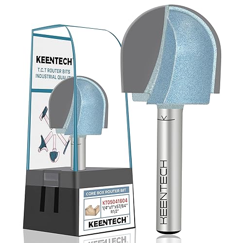 KEENTECH Brocas de punta redonda de carburo para formar bordes, herramientas de corte azul de grado industrial para carpinterĂa (vástago de 14 KEENTECH Brocas de punta redonda de carburo para formar bordes, herramientas de corte azul de grado industrial para carpinterĂa (vástago de 14