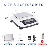 Vista 2 de Escala de laboratorio 1000gx0.0.04 oz Escala de alta precisión 0.00 oz Precisión Laboratorio Digital Balanza analítica Joyería Pantalla LCD