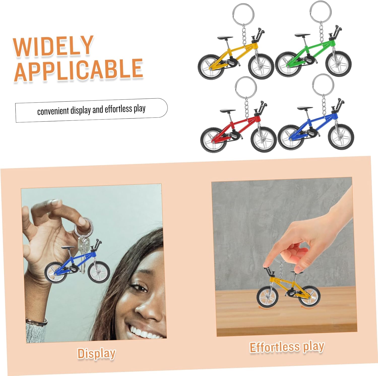 4pcs Finger Mountain Bike Model Pendants Realistic Mountain Bike Model Toys