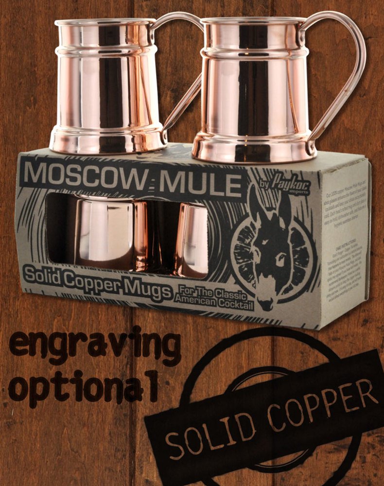 4 Pack - 20oz Solid Copper Moscow Mule Steins