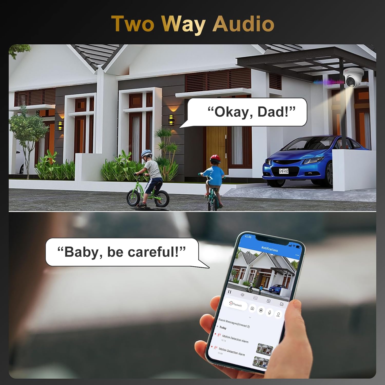 Anpviz UltraHD 4K IP Turret PoE Camera Outdoor, Two Way Audio Security Camera, Smart Dual Light Color Night Vision & AI Human Motion Detection, MicroSD Recording (512GB), Full Metal IP66, NDAA