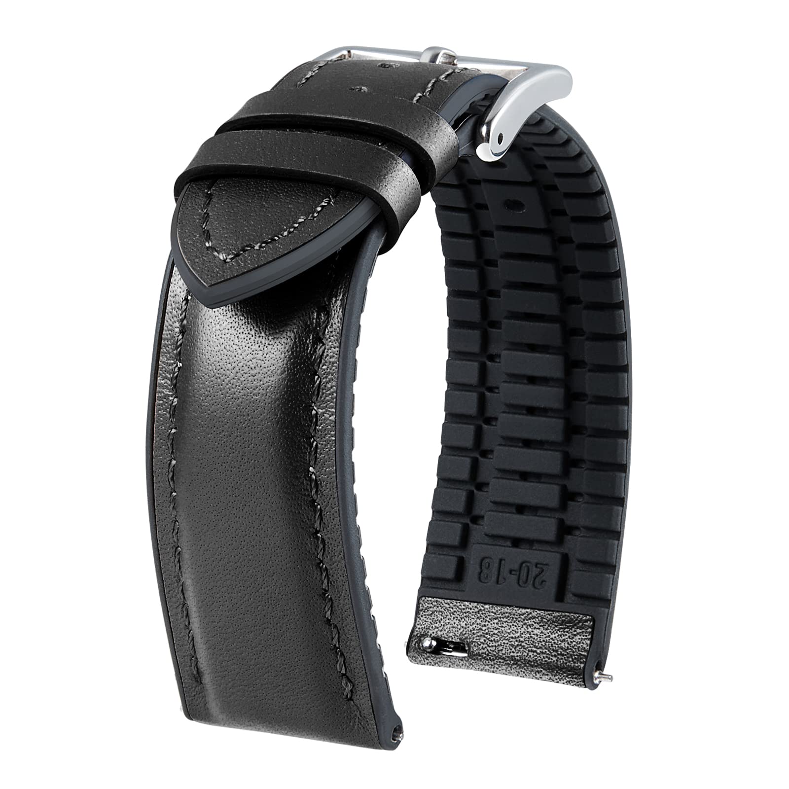 BINLUN Leder Silikon Uhrenarmbänder 14mm 16mm 18mm 19mm 20mm