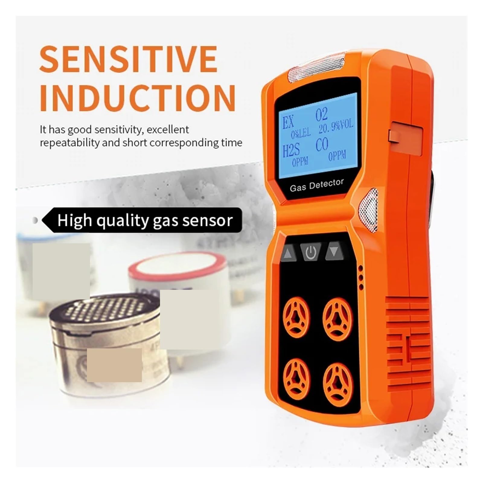 Multi-Gas-Detektor Gas Meter O2 H2S CO LEL 4 in 1 Hydron Sulfid Kohlenmonoxid Brennbaren Gas Leck Detektor Breites Anwendungsgebiet(Detector with Pump)