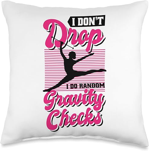 Miniatura 5 de Baton Twirler & Majorette Twirl Dancer Apparel I Don'T Drop I Do Random Gravity Checks, Baton - Almohada giratoria, 18 x 18 pulgadas, multicolor