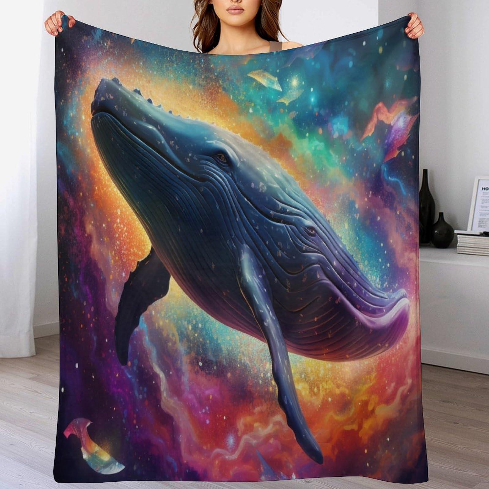 Couverture polaire douce The Baleine idée cadeau réconfortant pour lit