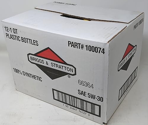 Miniatura 3 de Briggs and Stratton 100074 Cuarto de galón 5W-30 Caja de aceite sintético de 12 unidades con tratamiento de combustible