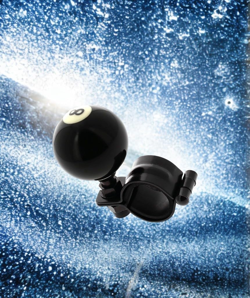 APROFAMILY Black Magic 8-Ball Magic 8-Ball Steering Wheel Knob Spinner Suicides Knob for 360 Degrees Rotation Steering Wheel Power Handle Stick Car Truck Tractor