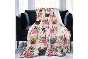 Flannel Fleece Plush Frenchie Blanket