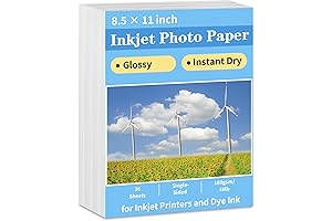 8.5 x 11 Glossy Photo Paper – 36 Sheets of Instant Dry Picture Paper