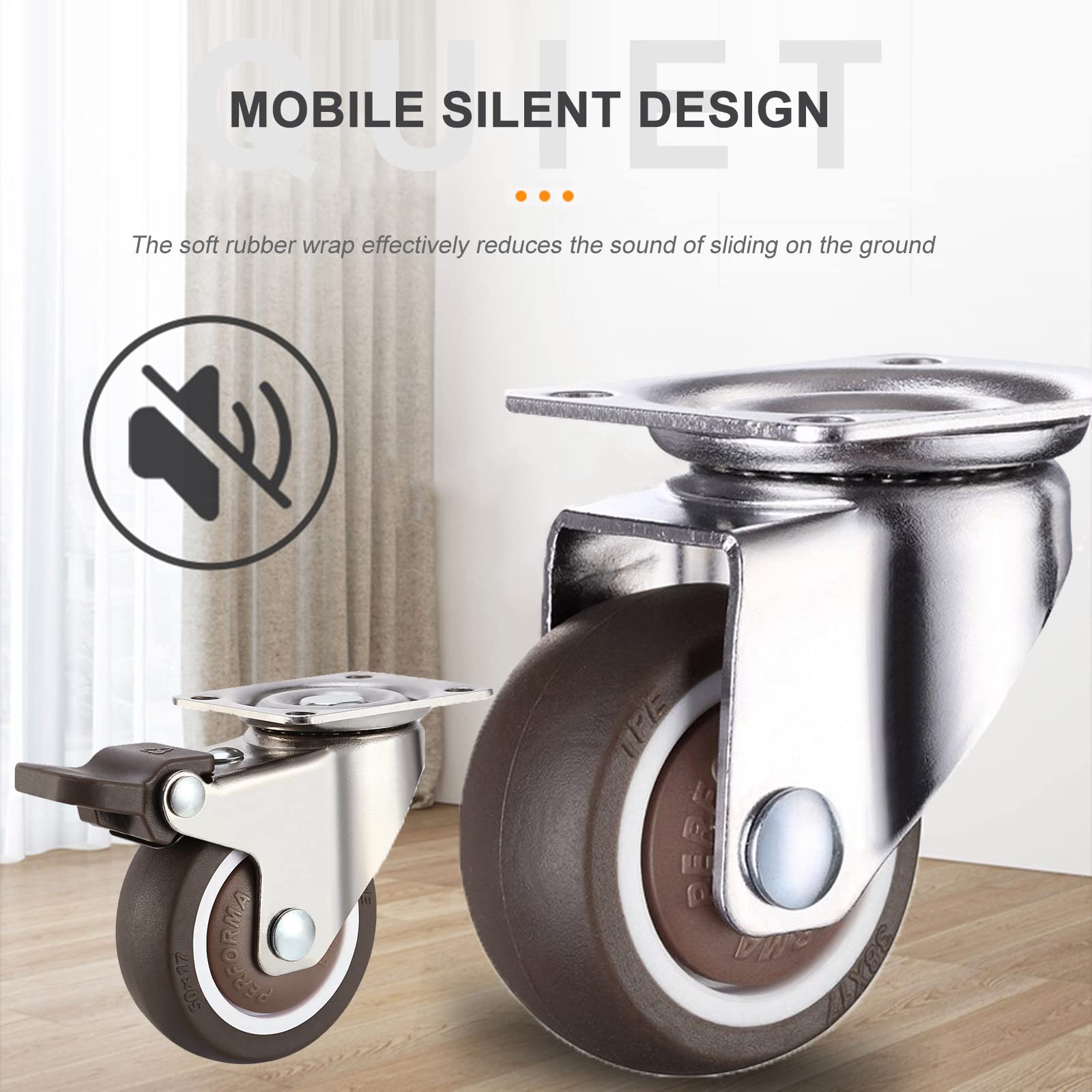 Roulettes Charge Lourde,4 Pièces,Roulettes Pivotantes 25Mm