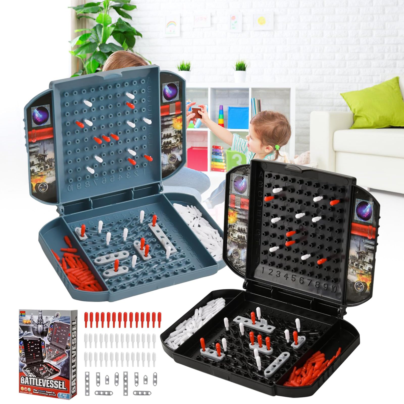 ZITUZY Battleship Classic Board Game, Sea Battle Game, Combat Strategy Board Game, Board Games for Two Players, Gaming Battleship Classic Board Game for the Whole Family