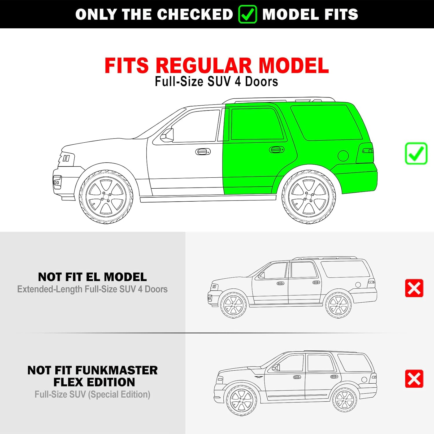 Tuxtreme Running Boards Style Compatible with Ford Expedition 1997-2017 (Exclude EL Model) (Not Fit Funkmaster Flex Edition) (Nerf Bars Side Steps Side Bars)