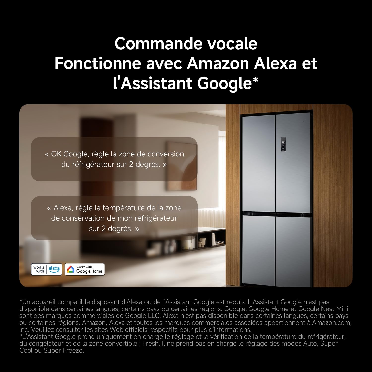 XIAOMI Mijia Réfrigérateur Multi-portes 502L, No Frost, Zone convertible i Fresh, Ag⁺ Antibactérien, Dual Inverter, Contrôle Intelligent, Faible Niveau Sonore, Argent, W852×D600×H1912 mm