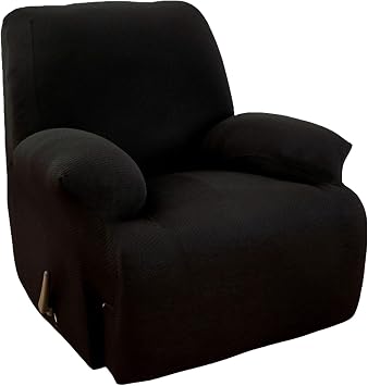 MarCielo Stretch Recliner Slipcover, 1-Piece Couch Cover, Sofa Cover, Furniture Chair Slipcover Black