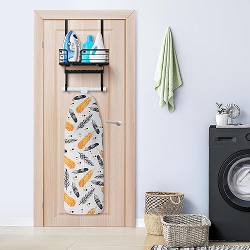 Miniatura 2 de TJ.MOREE Colgador de tabla de planchar para colgar sobre la puerta/pared, plancha de lavandería y tabla de planchar, almacenamiento para rociadores