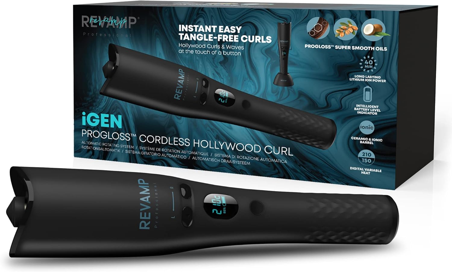 Revamp iGen Progloss Cordless Hollywood Curl Automatic Rotating Curler