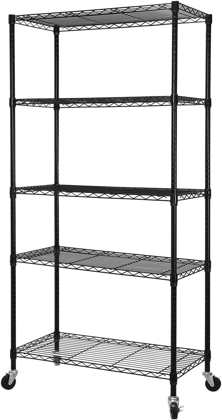 HollyHOME Heavy Duty Storage Shelf, Adjustable 5Tier Wire