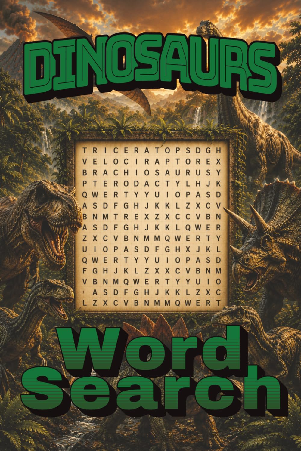 Dinosaurs Word Search: 825 Real Dinosaur Names |55 Challenging Puzzles | 6x9 Inch | Brain-Boosting Activity Book for Dinosaur Lovers