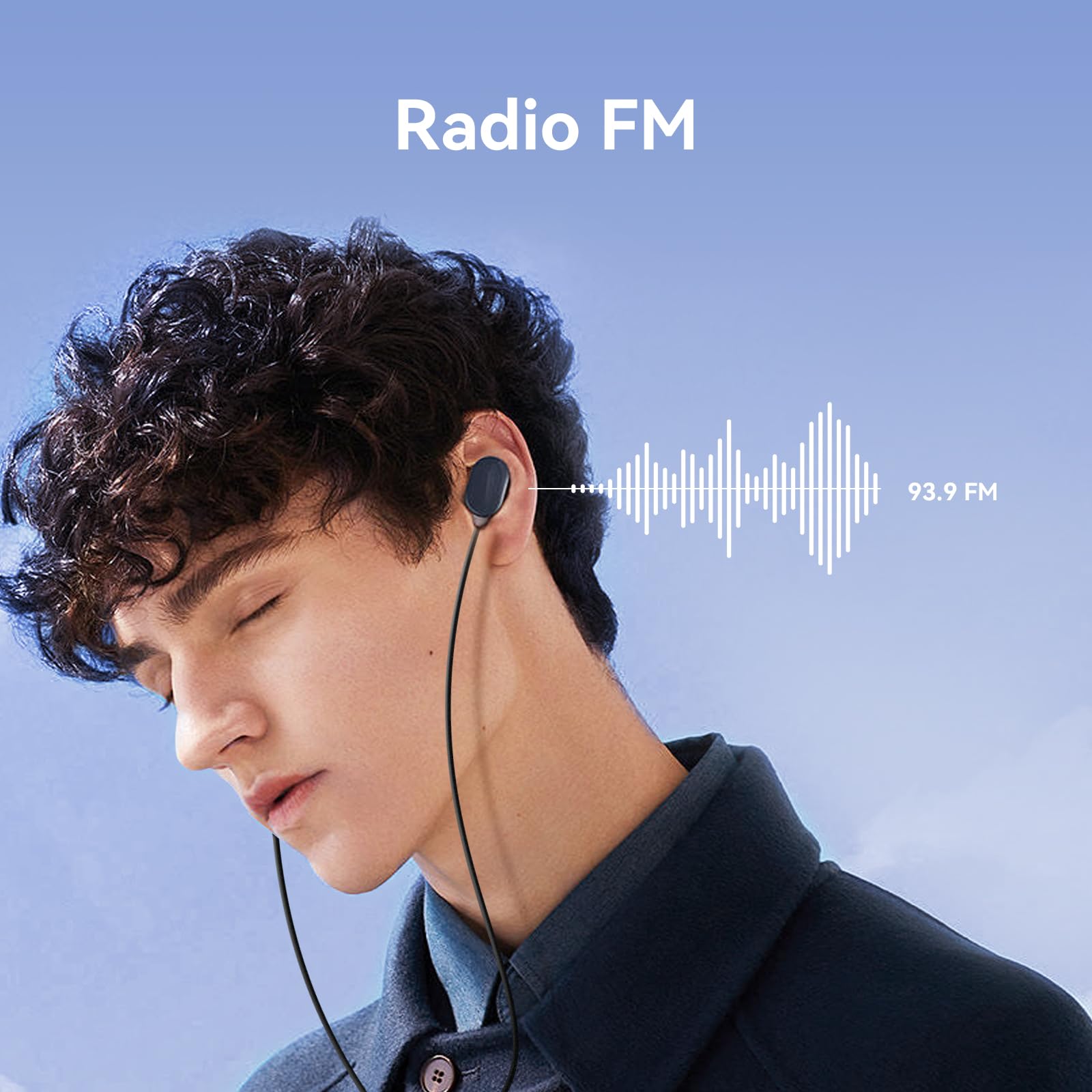AGPTEK 64Go MP3 Bluetooth 5.3, Baladeur Numérique 2.8" Tactile Lecteur Musique HiFi avec Haut-Parleur/Radio FM/Enregistreur, Externe Jusqu'à 128Go, Incluse Protection en Silicone et Écouteurs, Bleu