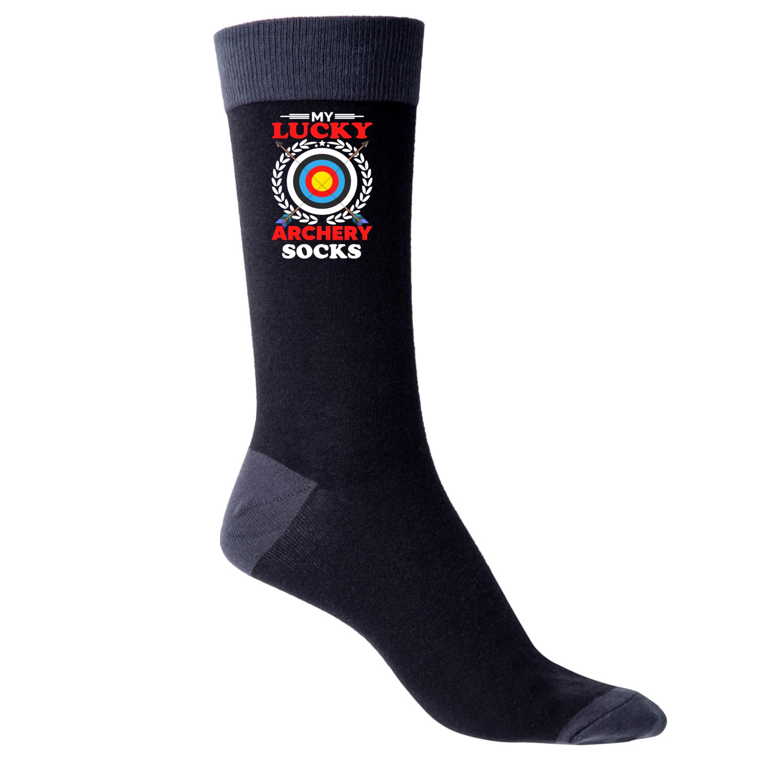 Print4U My Lucky Archery Men's Black Socks Funny Gift Father's Day Birthday Present