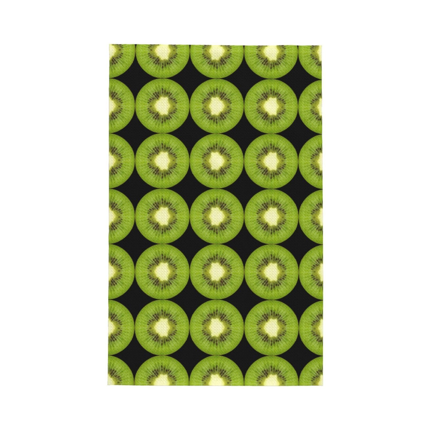 Uusnwaa Kiwi Slice Printed Waffle Microfiber Kitchen Towels