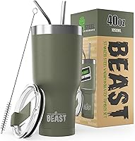 Vista 15 de Beast Vaso de 20 oz de Acero Inoxidable con Aislamiento al Vacío para Café y Hielo de Doble Pared Termo de Viaje (Arcoíris)