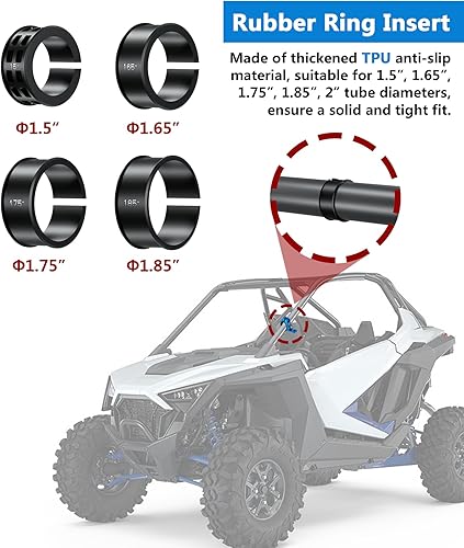 Miniatura 3 de UTV Whip Light Mount, Sturdy Aluminium Alloy UTV Whip Flag Mount, 360° Rotating Adjustable Off-road Light Bar Mounting Bracket for 1.5" / 1.65" /