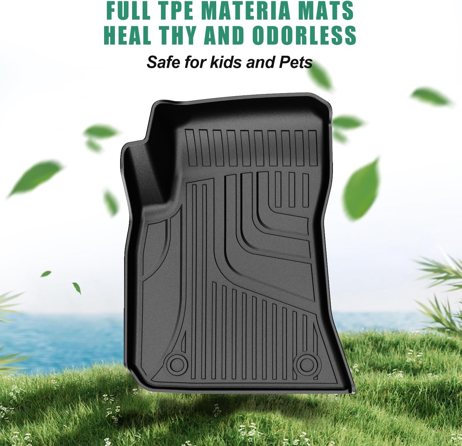 AOMSAZTO Floor Mats Fit for 2015-2023 Dodge Challenger RWD - All Weather Custom TPE Floor Liners Full Set Include 1st and 2nd Row Front & Rear - Image 8