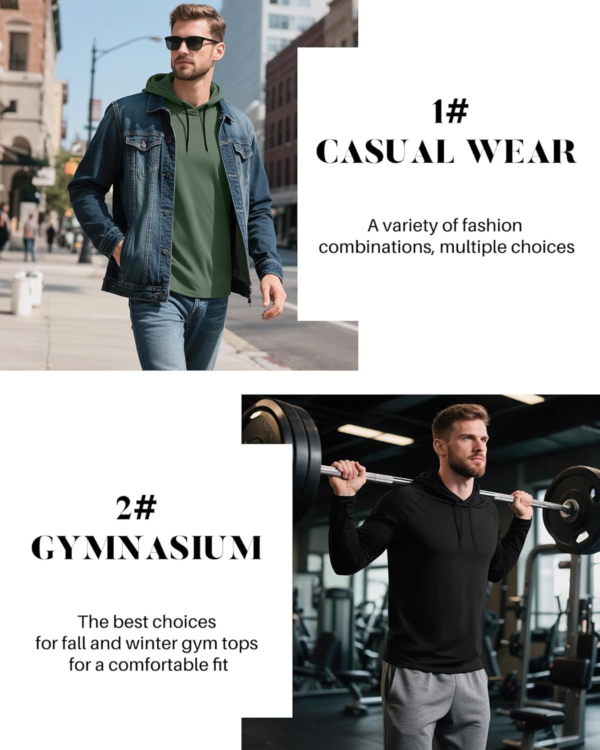 Ficerd 3 Pack Hoodies for Men Big and Tall, Lightweight Long Sleeve Workout Gym Running Fishing Pullover Hooded Sweatshirts - Image 6