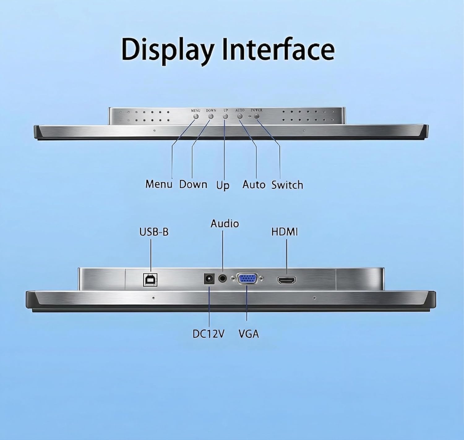 19 Inch Open Frame Capacitive Touchscreen Monitor, 1280x1024 Resolution 5:4 Aspect Ratio Waterproof,VESA+Panel Mount, for Kiosk, Automation, POS，Vending，HMI and Digital Signage 7x24h Work