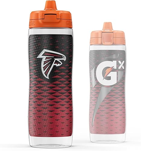 Miniatura 16 de Gatorade Gx NFL - Botellas antideslizantes para apretar, 30 onzas líquidas, sistema de hidratación Gx Miami Dolphins,Baltimore Ravens,Buffalo