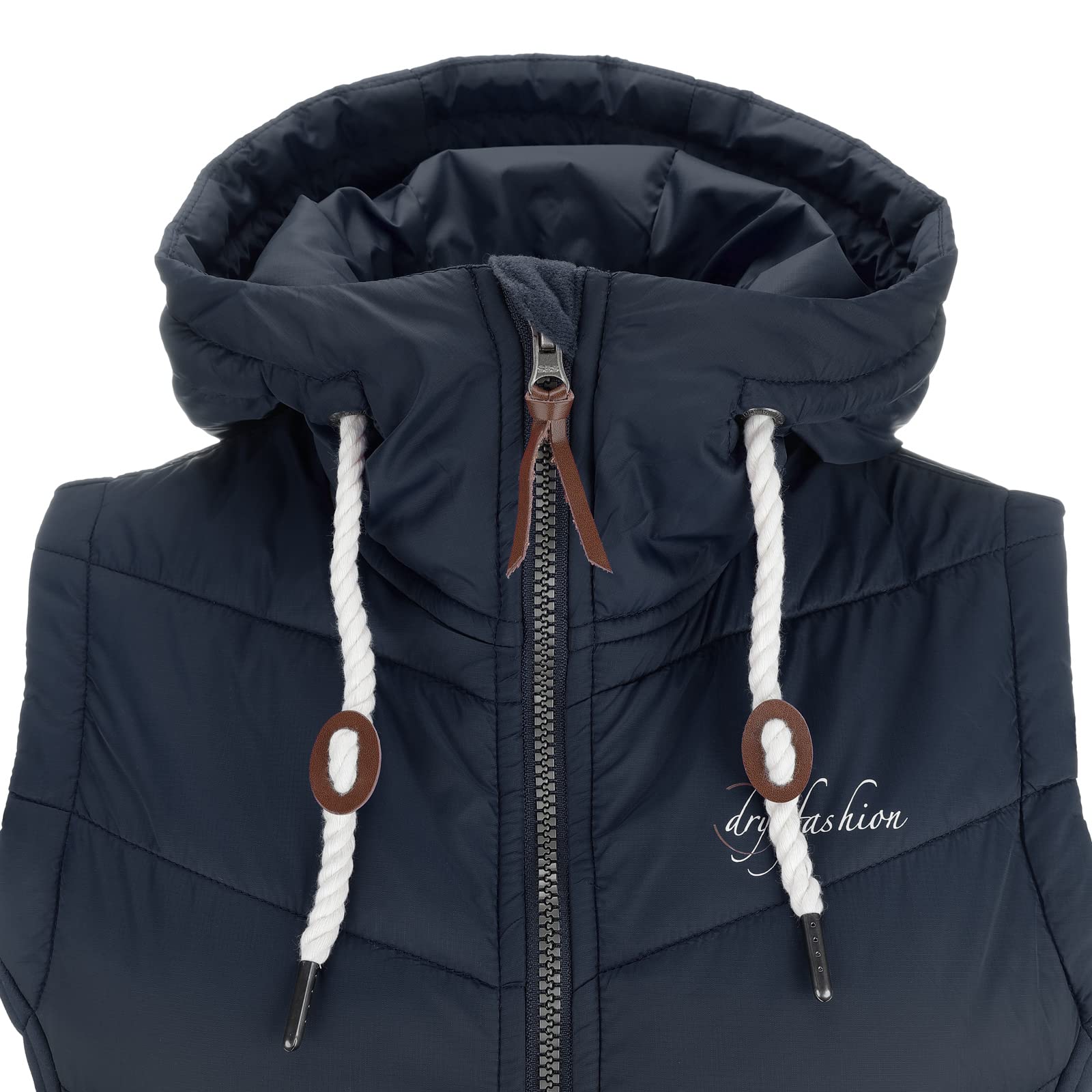 Dry Fashion Damen Weste Malente - Steppweste Damen Outdoor Weste mit Kapuze Übergangsweste gesteppt windabweisend wasserabweisend