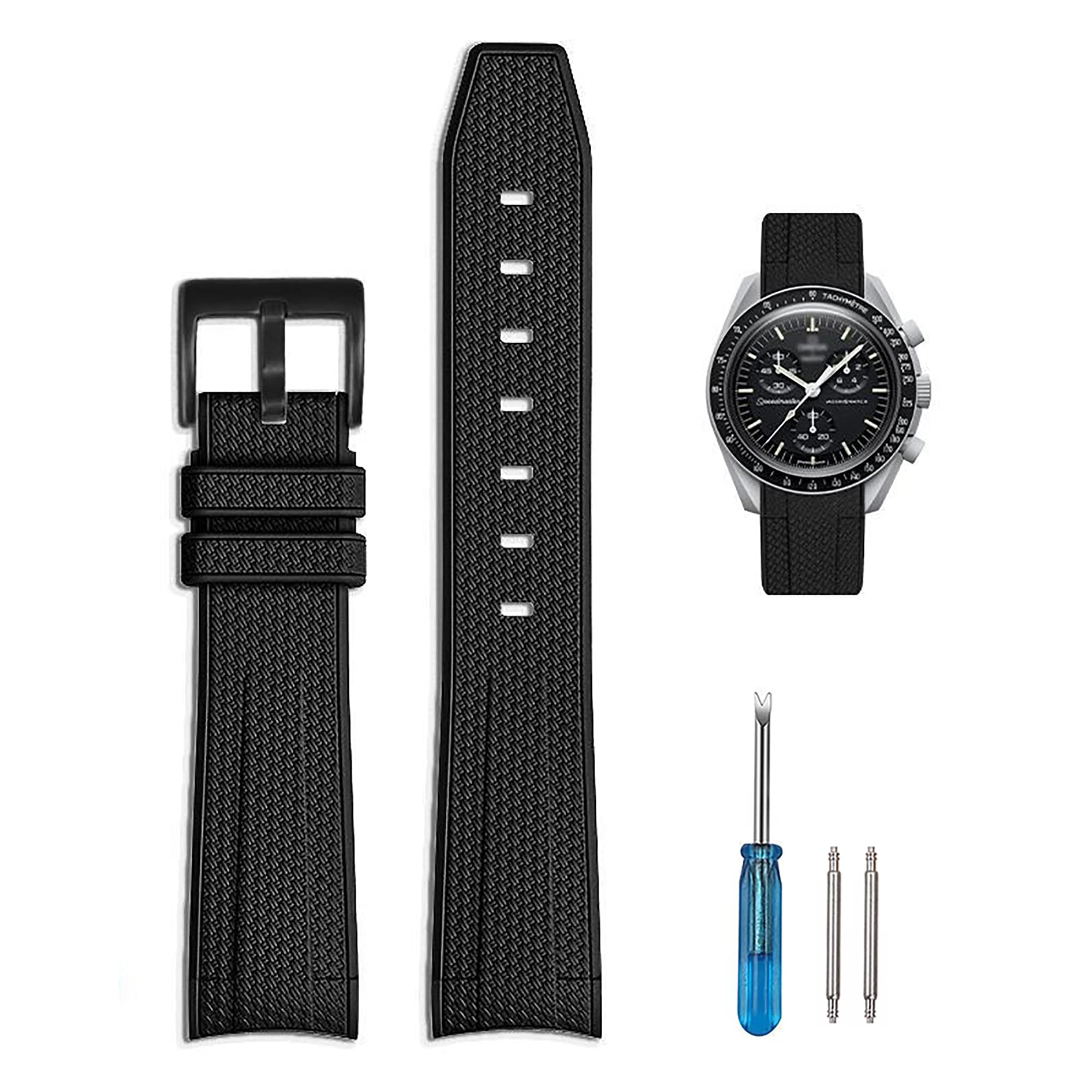 20mm 時計バンド for Omega X Swatch MoonSwatch 腕時計ベルト オメガとスウォッチバンド ゴム腕時計バンド オメガ Speedmaster ロレックス、セイコー SEIKO用 20mm シリコンベルト 防水防汗 調整工具とバネ棒付