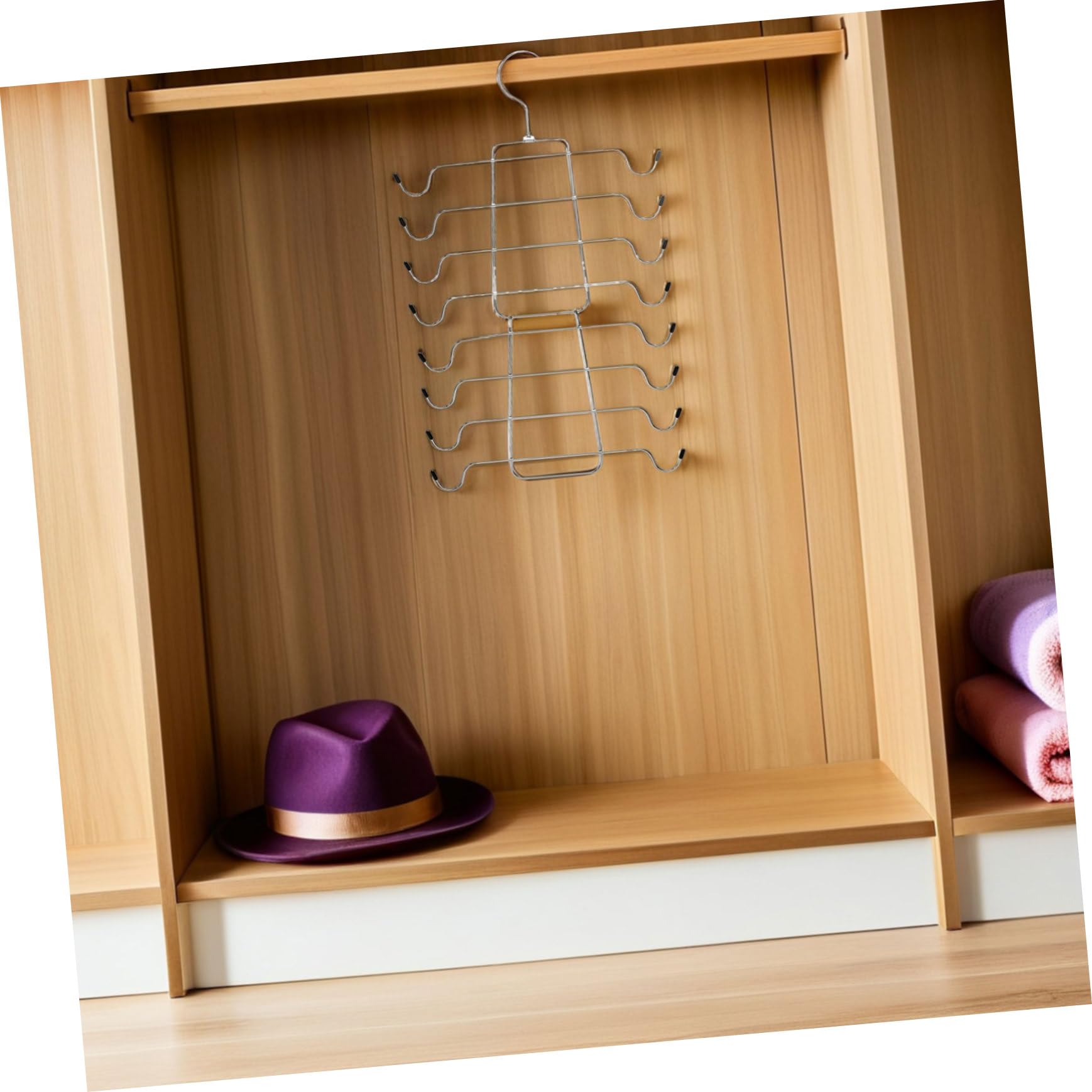LABRIMP 4 Stück Platzsparende Faltbare Metall-BH-aufbewahrungshänger mit Drehbarem Haken Robuster Bügel für BHS Tanktops Camisoles und Badeanzüge Eleganter Silberner Schrank-Organizer