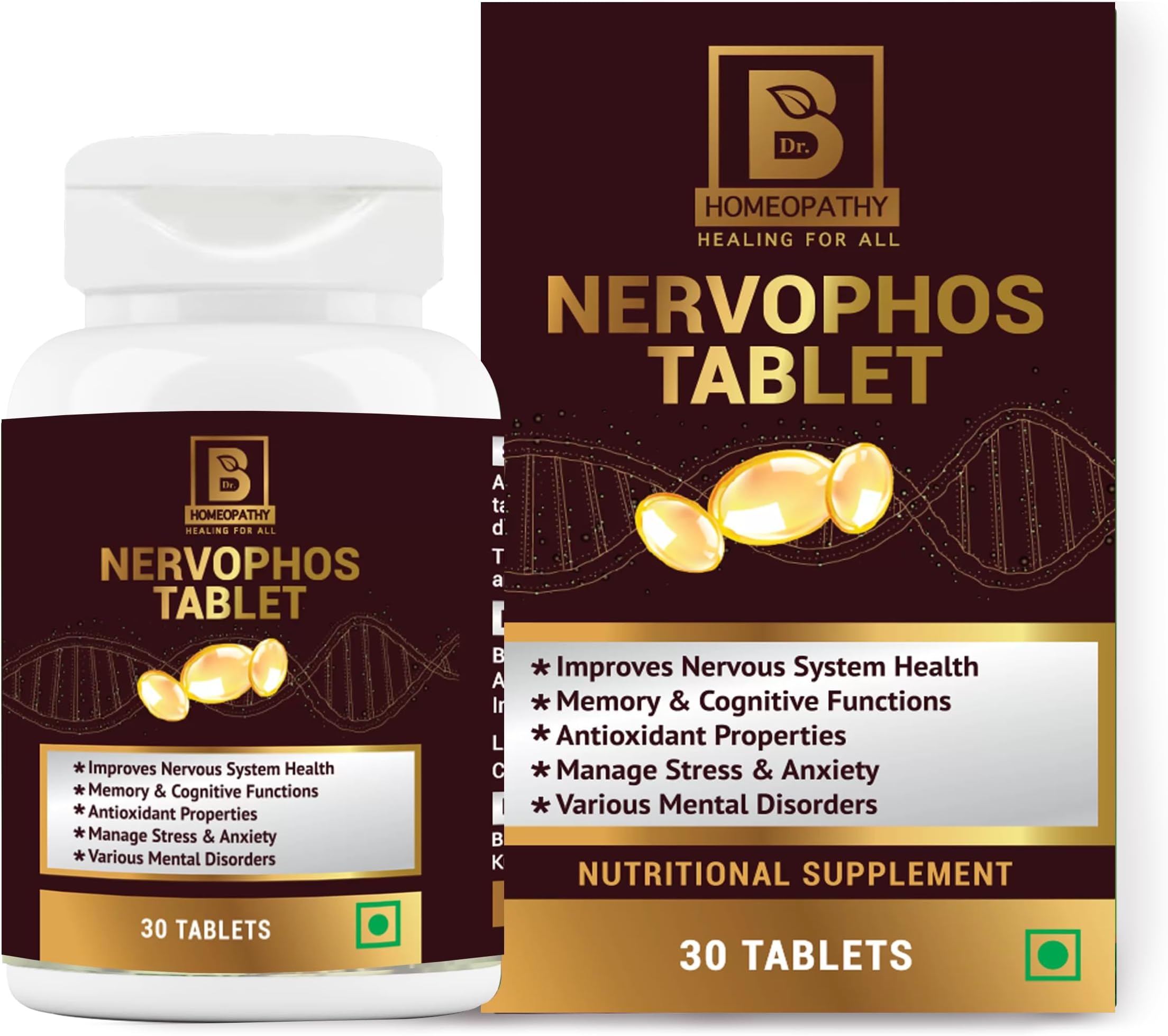 - Burnett Homeopathy Nervophos Tablets 30 Tab