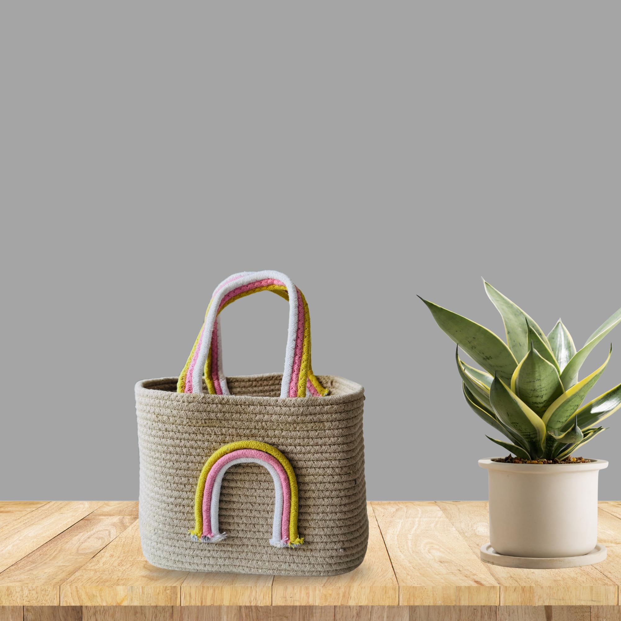JASMEY HOMES Jute Lunch Bag - White -8