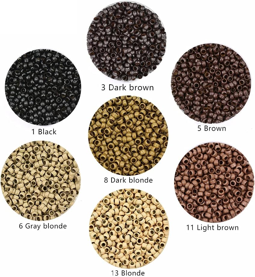 1000pcs 2.5mm Copper Nano Rings Beads Hair Extension Nano Rings Beads (Black), 2.5mm 1000pcs - Image 5