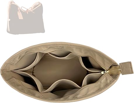 Divitize Luxe Waterproof Nylon Organizer compatible with LV Carryall PM/MM/East West Insert Perfect Fit, 24+ Colors, Premium Quality, Extra Storage & Support Beige, For Carryall MM