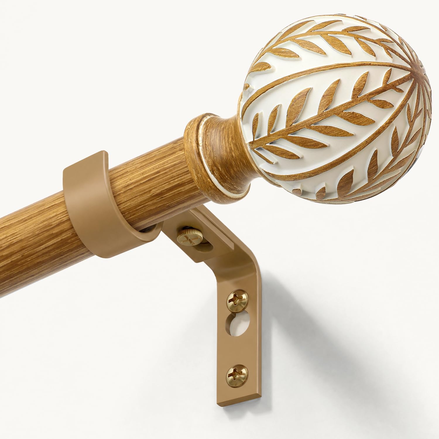 Boho Wood Curtain Rods - Adjustable & Natural -10