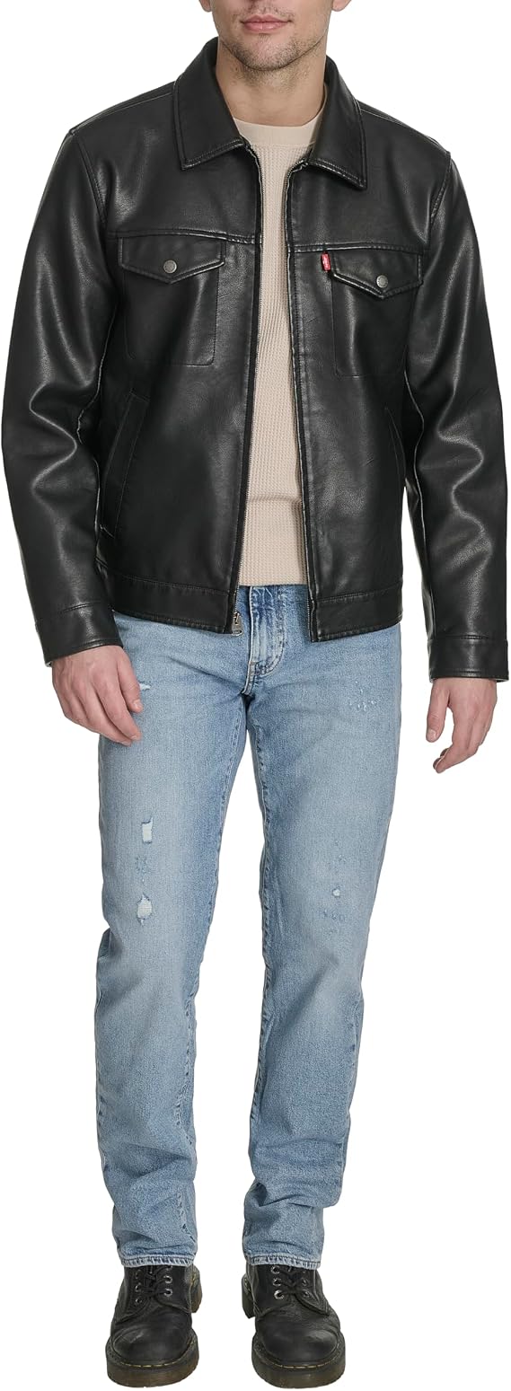 Levi's Men's Levi's Men's Faux Leather Modern Trucker Jacket Jacket (pack of 1)
