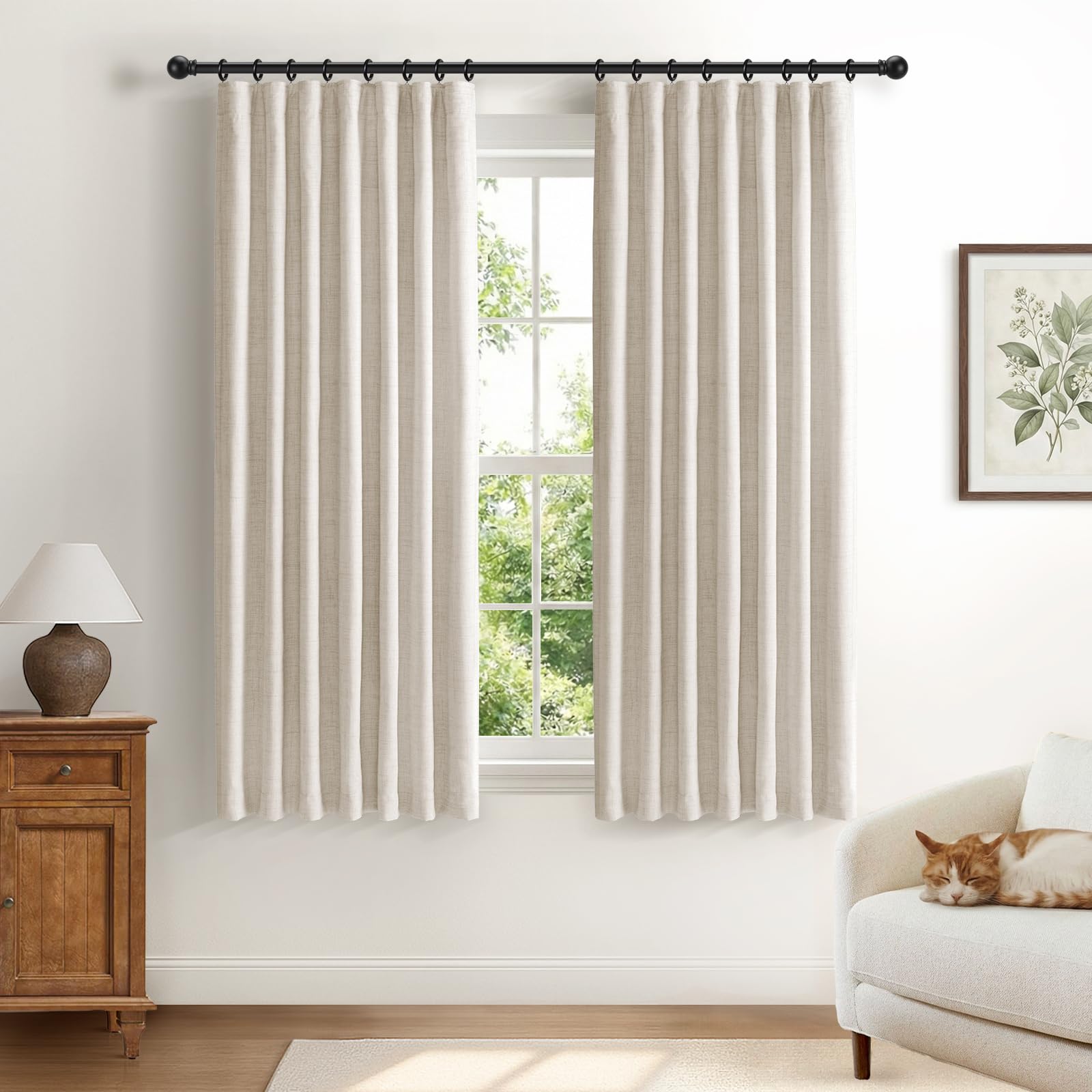Cortinas de lino sintético DEFYNEE con caída elegante y aislamiento térmico para salones selectos