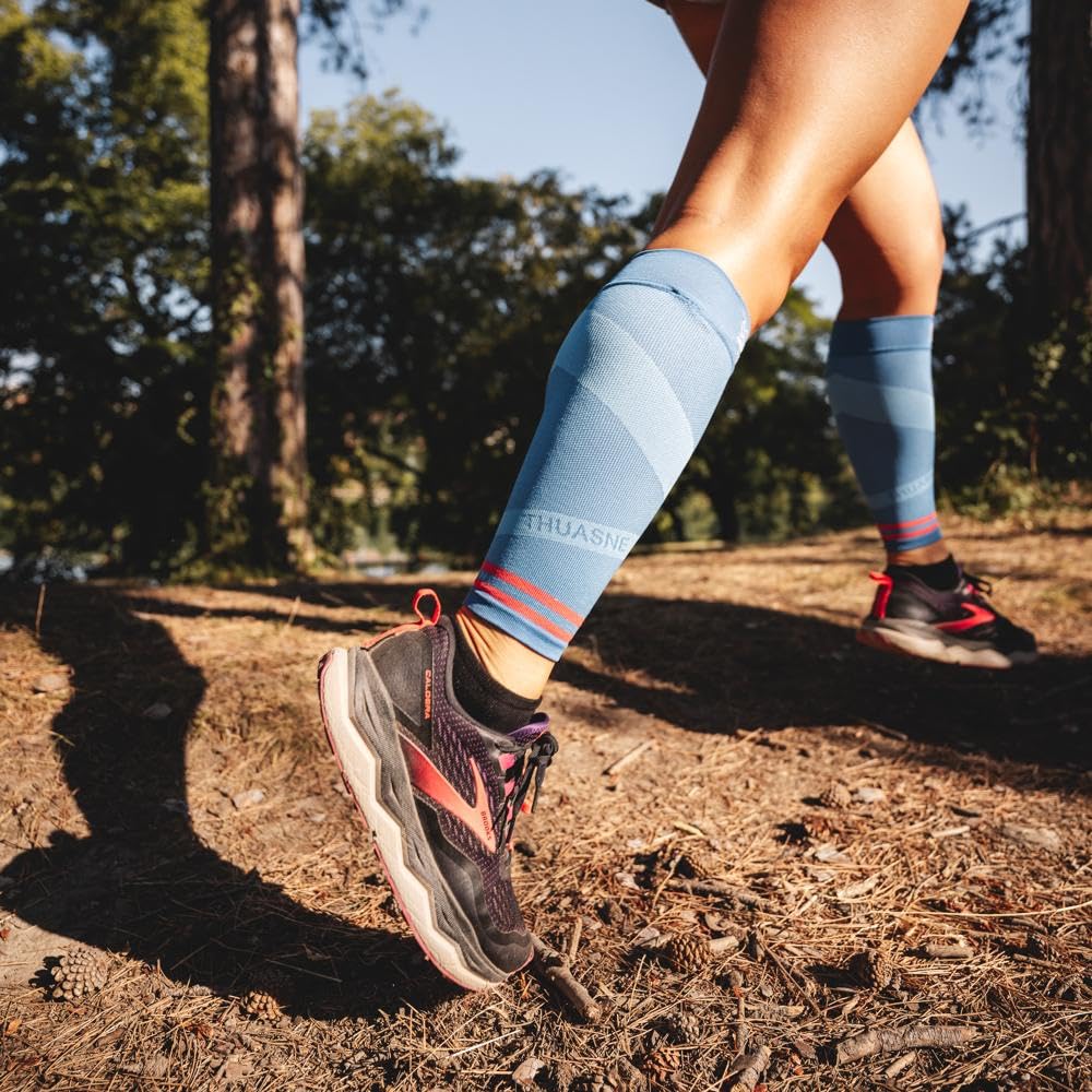 THUASNE - Manchons de Compression Running Trail UP ACTIV - Maintien du Mollet - Protection et Proprioception - Fabriqués en France - Normal, moins d'1,75 m