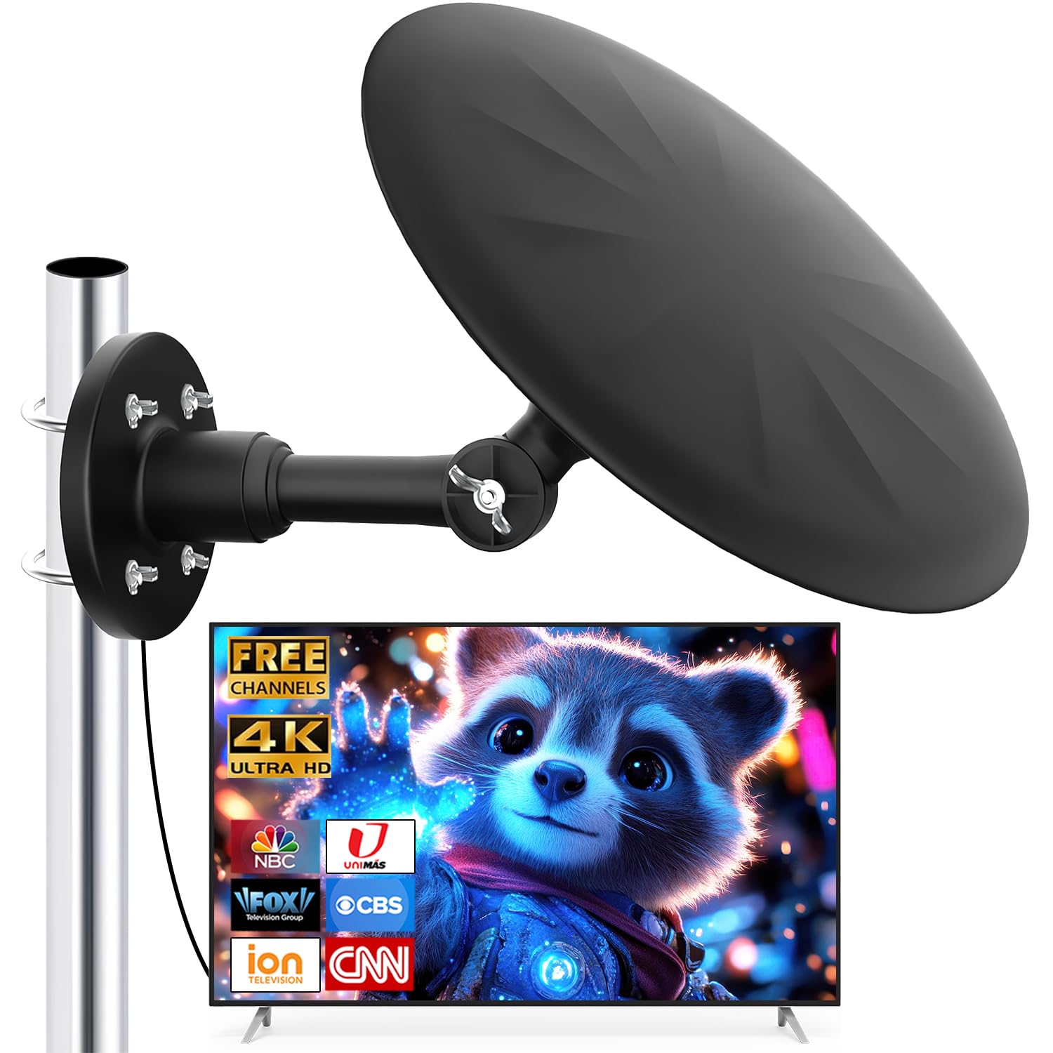 Antena de TV, antena de TV digital para interiores (negro)