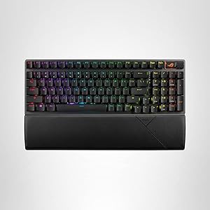 ASUS ROG Strix Scope II 96 Wireless Mechanical Gaming Keyboard 96% Full-Size, Tri-Mode Connectivity, Hot Swappable Pre-lubed ROG NX Snow Linear Switches, PBT Keycaps, RGB, PC/Mac Support-Black