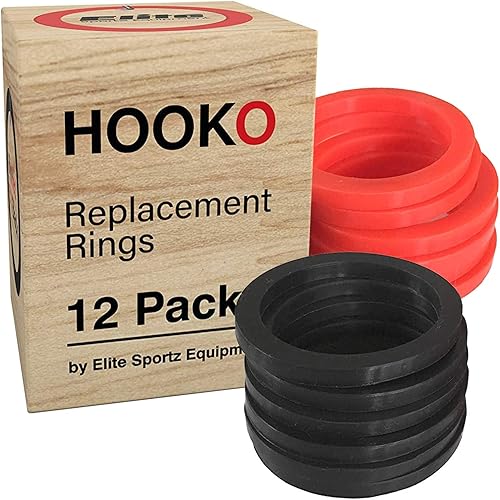Elite Sportz - Anillos de repuesto para Hookey Ring, 12 anillos, 6 rojos y 6 negros para jugar con Hooko o Hookey Toss Games de Elite Sportz