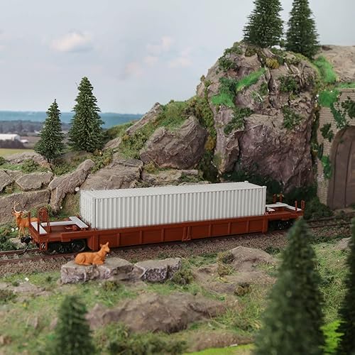 Miniatura 6 de Evemodel C8749 HO Scale 40ft Well Car 1:87 Fondo cóncavo 40' Carro de coche plano (3pcs - marrón) 3 piezas - marrón,1pc-marrón,3 unidades - azul,1