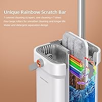 Vista 2 de Trapeador de piso plano y cubo con juego de escurridor, sistema de limpieza de piso manos libres, sistema de limpieza de piso de mopa de microfibra