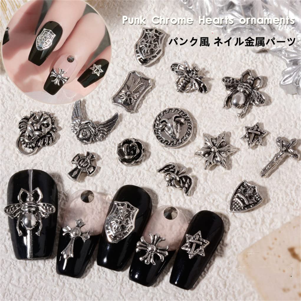 Amazon | DUOLEIMI パンク ネイルアート ネイルパーツ 100pcs シルバー