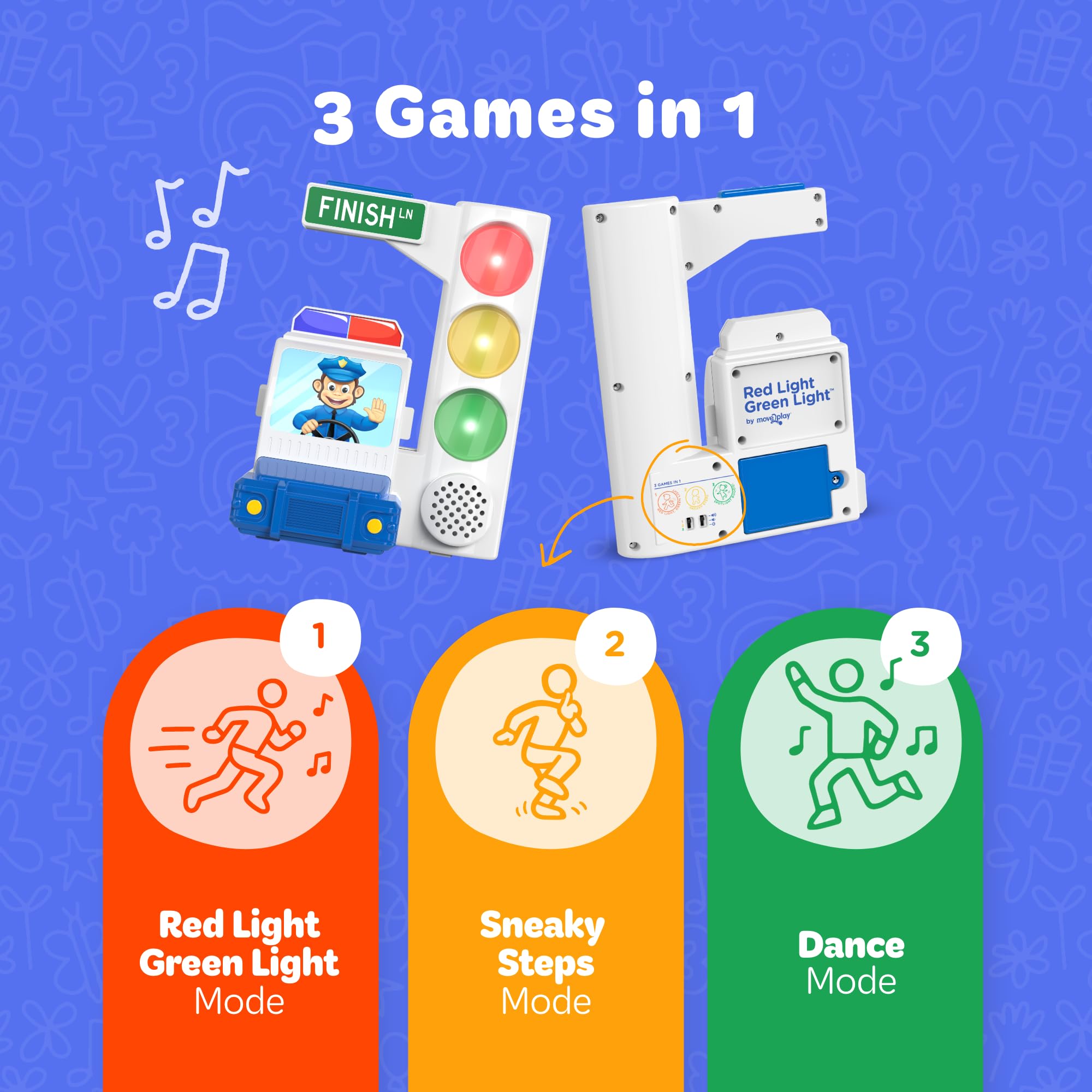 Move2Play, Red Light Green Light Game with Motion Sensing | Family Fun & Birthday Party Games | Gift for Kids, Preschool Ages 3, 4, 5, 6, 7+ Year Olds | Travel, Indoor, Outdoor — Amazon image 2